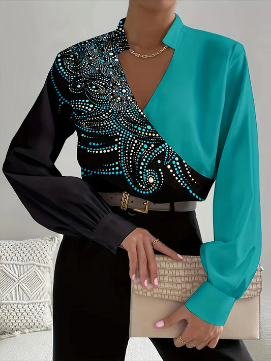 Elegant Lace Blouse – Casual long Sleeve Shirt for Women