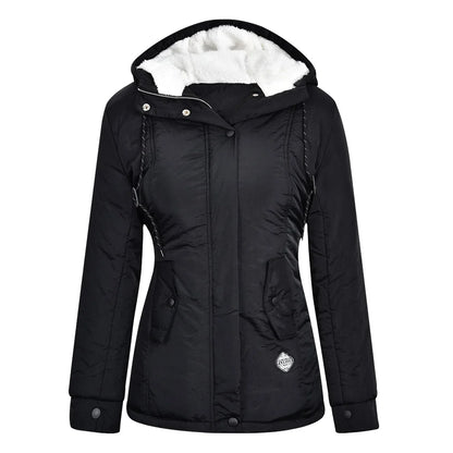Women’s Winter Hooded Jacket – Mid-Long Warm Cotton Coat