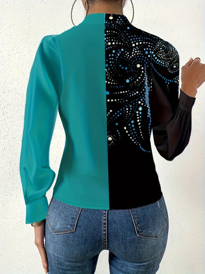 Elegant Lace Blouse – Casual long Sleeve Shirt for Women