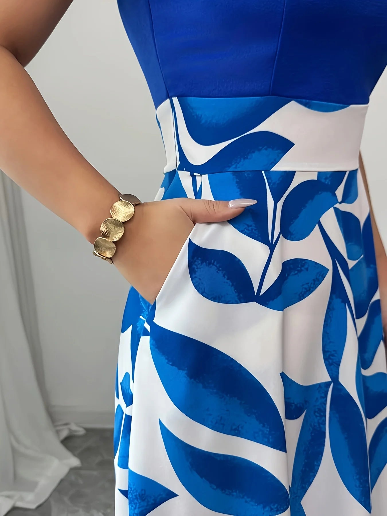 Women  V Neck Long Sleeve High Waist Maxi Dress